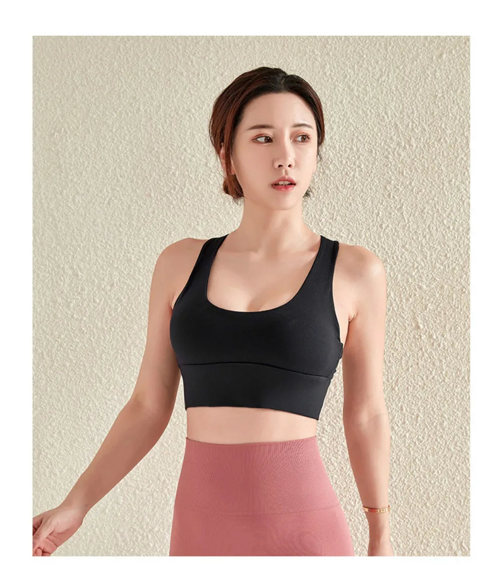 Women's High Impact Push-Up Sports Bra – Back Closure Gym Crop Top for Fitness & Yoga