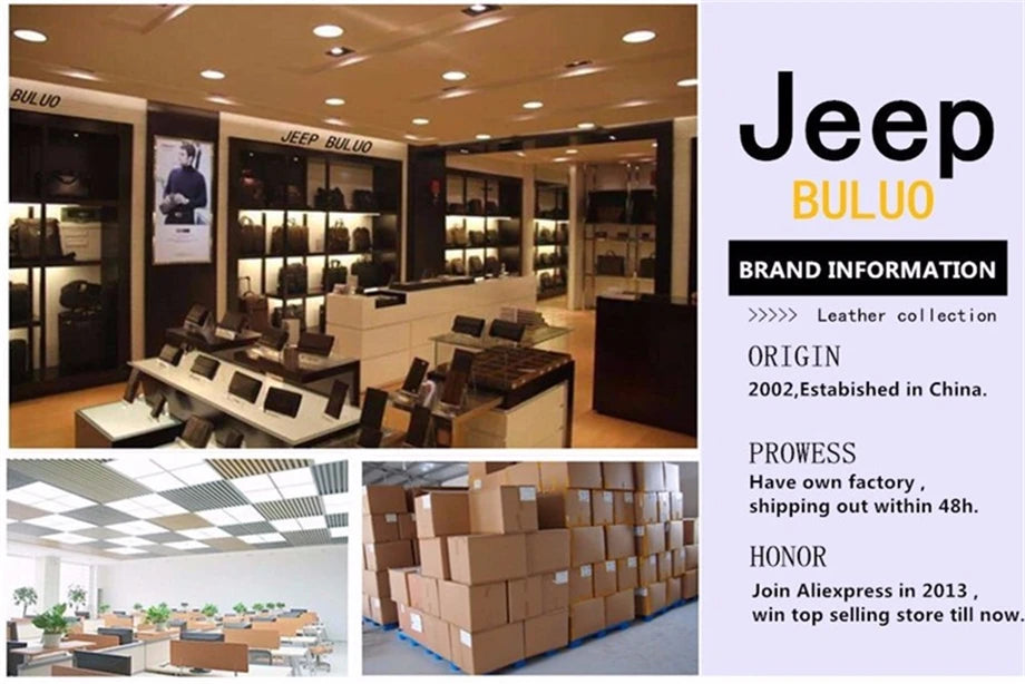 JEEP BULUO Men’s Leather Messenger Bag – Multi-Function Business Shoulder Bag with Large Capacity