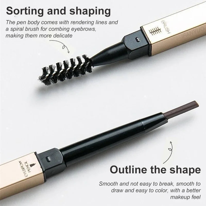 5-Color Waterproof Matte Eyebrow Pen – Dual-Ended Long-Lasting Brow Pencil with Brush