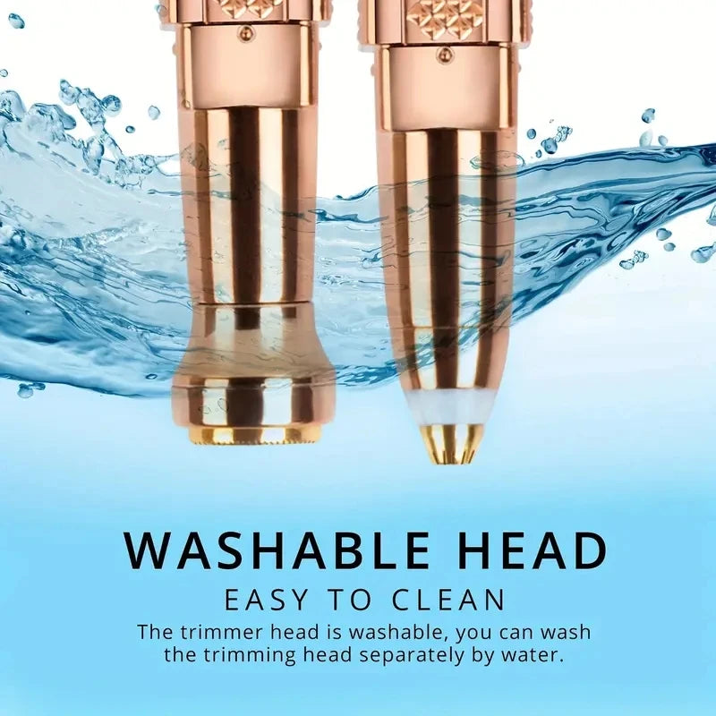 2-in-1 Rechargeable Eyebrow Razor & Facial Hair Shaver – LED Light, Painless Peach Fuzz & Lip Hair Removal