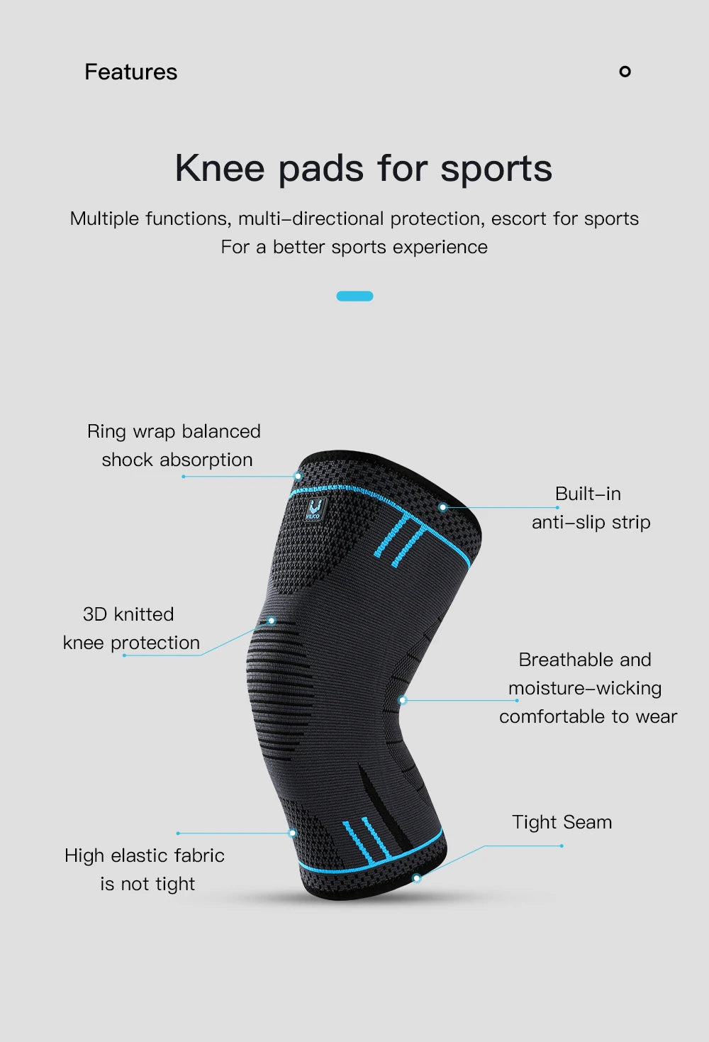 Compression Knee Support Sleeve – Elastic Breathable Knee Brace