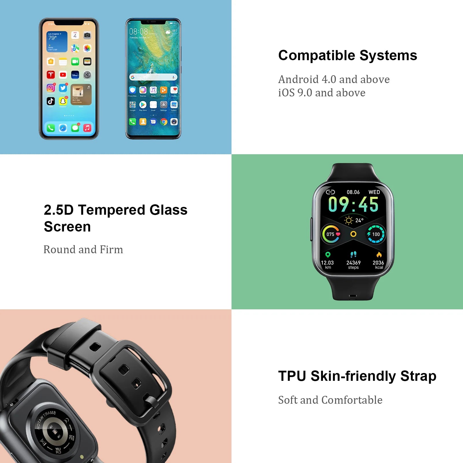 Nerunsa 1.69" Fitness Smart Watch