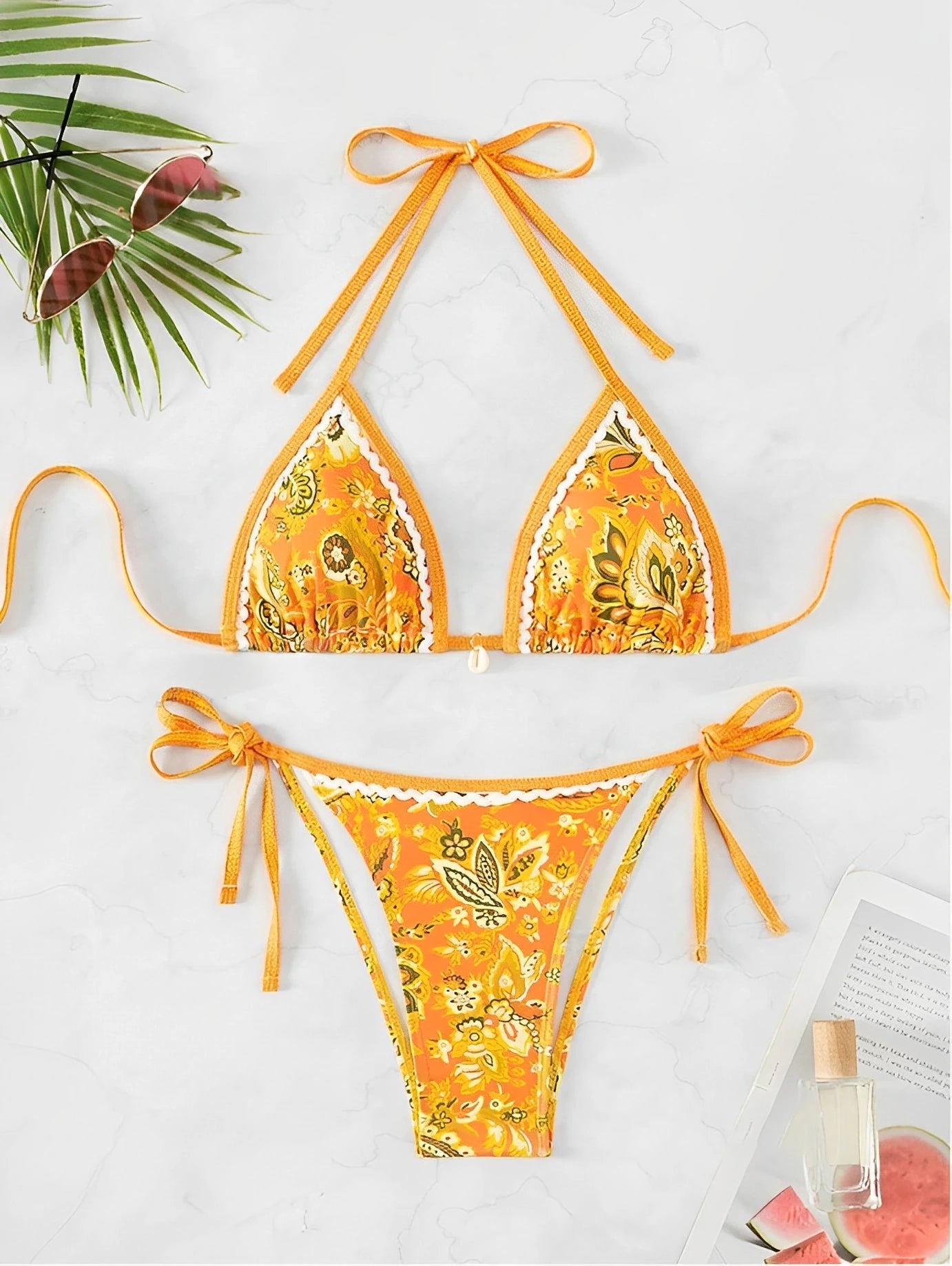 2025 Triangle String Bikini Set – Halter Two-Piece Swimsuit for Women