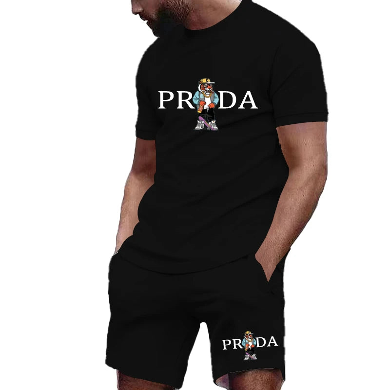 Men's Stylish Summer Sports Set – Breathable O-Neck T-Shirt & Shorts Outfit