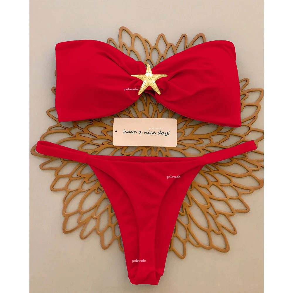 2025 Push-Up Micro Bikini Set – Sexy Bandeau Brazilian Swimwear for Women