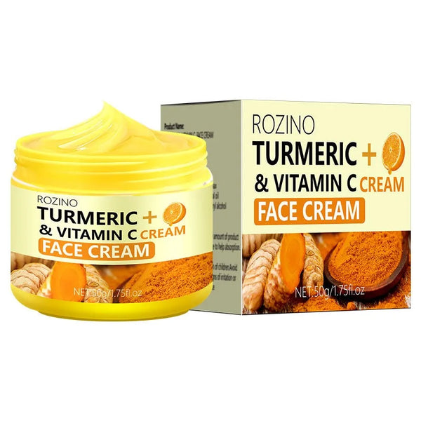 Turmeric VC Cream Smooths Wrinkles Collagen Hyaluronic Acid Improves Dull and Dry Skin Oil Control Moisturizing Cream 60g