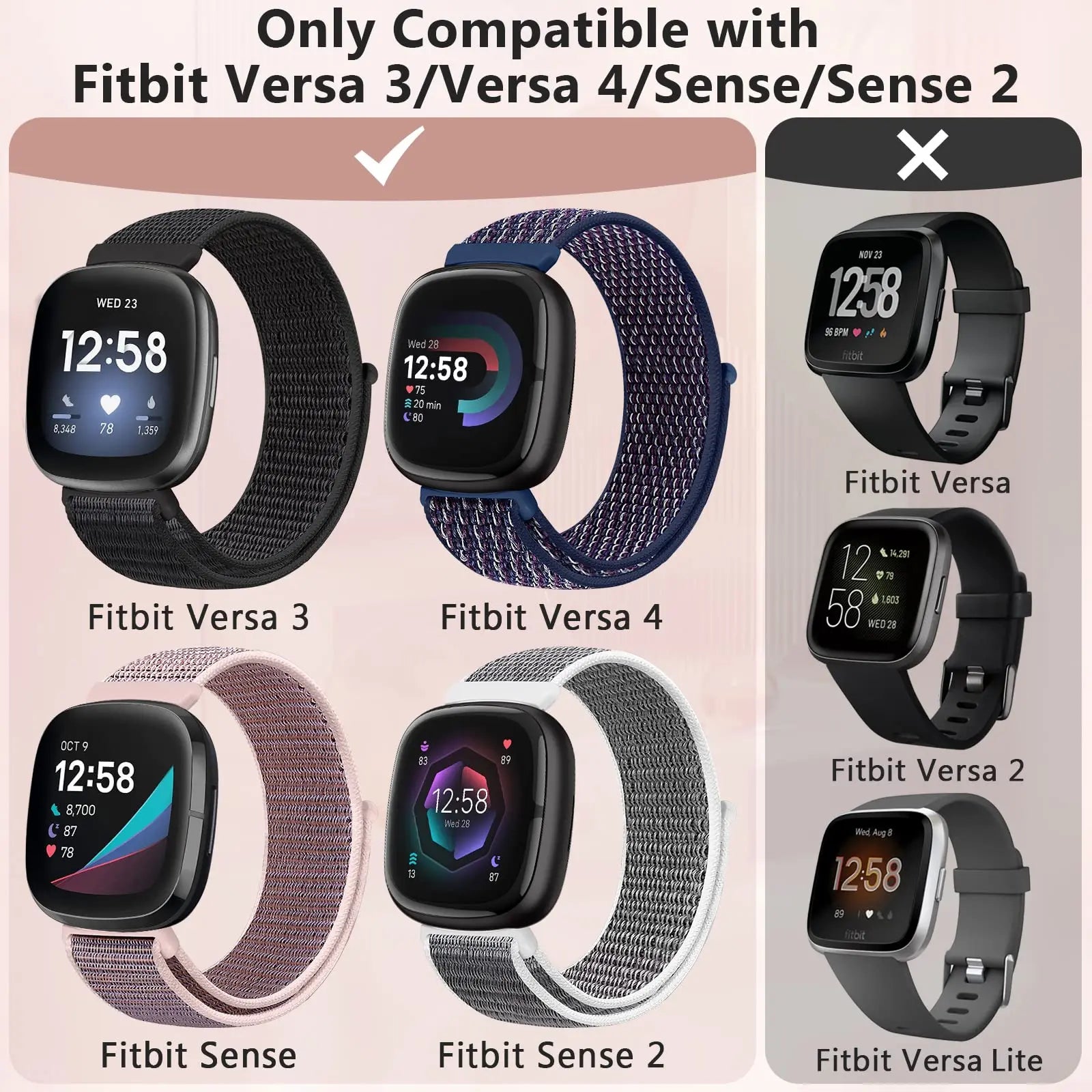 Nylon Strap for Fitbit Versa & Sense