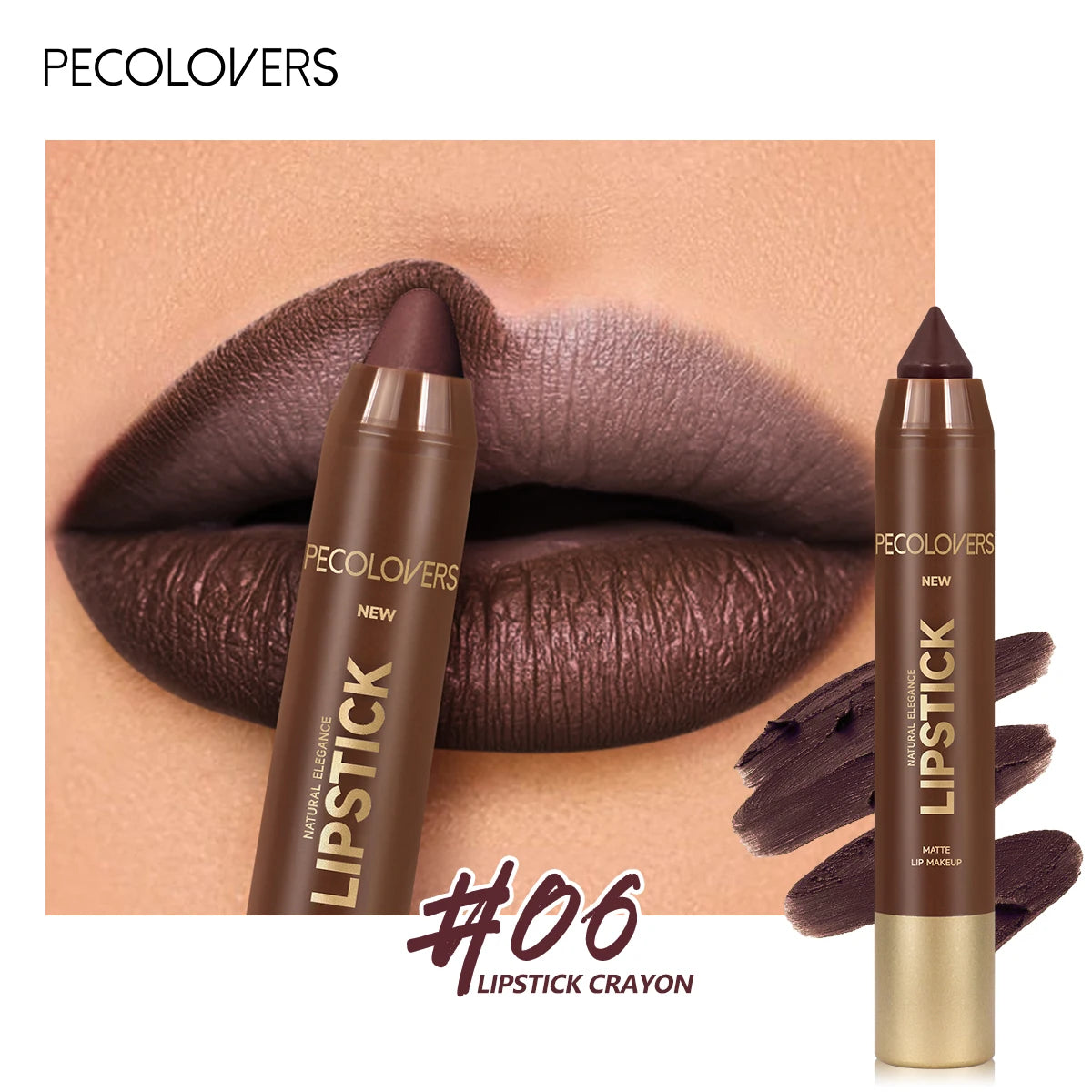 Soft Matte Lip Contour Crayon – Fine Tip Lip Liner Pen in Sexy Brown & Red Shades