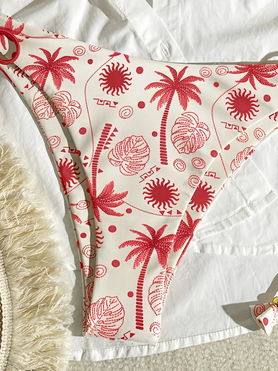 Brazilian Micro Bikini Set – Push-Up Print Swimwear for Women