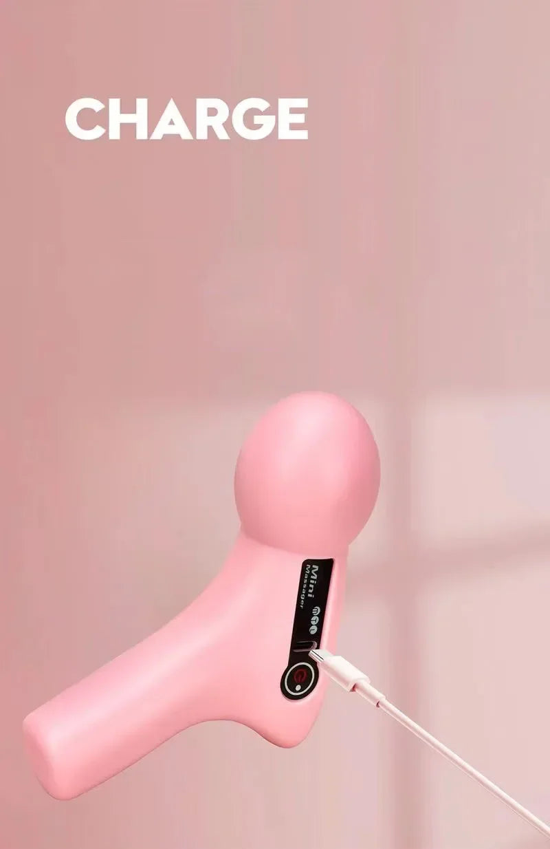 Mini LCD Massage Gun – 6 Heads Portable Muscle Massager for Neck, Foot & Full Body Relief