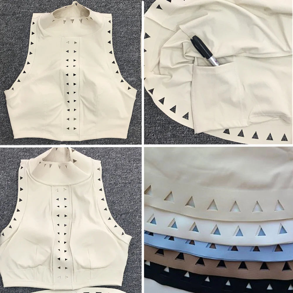 2025 2PCS Women's Active Set – Sports Bra & High-Waist Bottom Skirt with Pocket