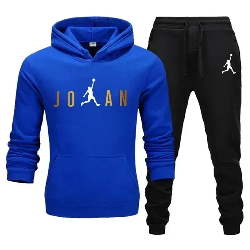 Men's Tracksuit 2-Piece Set – Hooded Sweatshirt & Jogger Pants