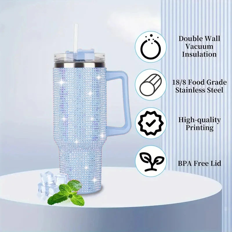 40oz Sparkling Studded Insulated Tumbler with Lid