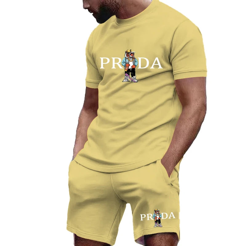 Men's Stylish Summer Sports Set – Breathable O-Neck T-Shirt & Shorts Outfit