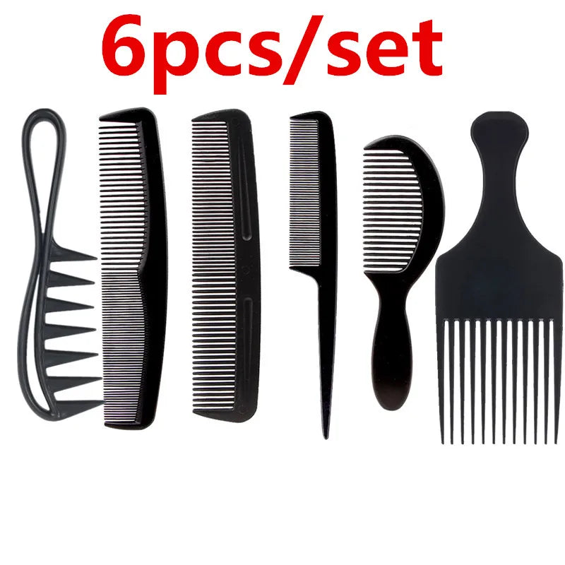 New Arrivals 4/5/6/7pcs Black Barber Accessories Set Detangling Hair Brush Styling Hot Comb Straightener High Quality Hair Combs