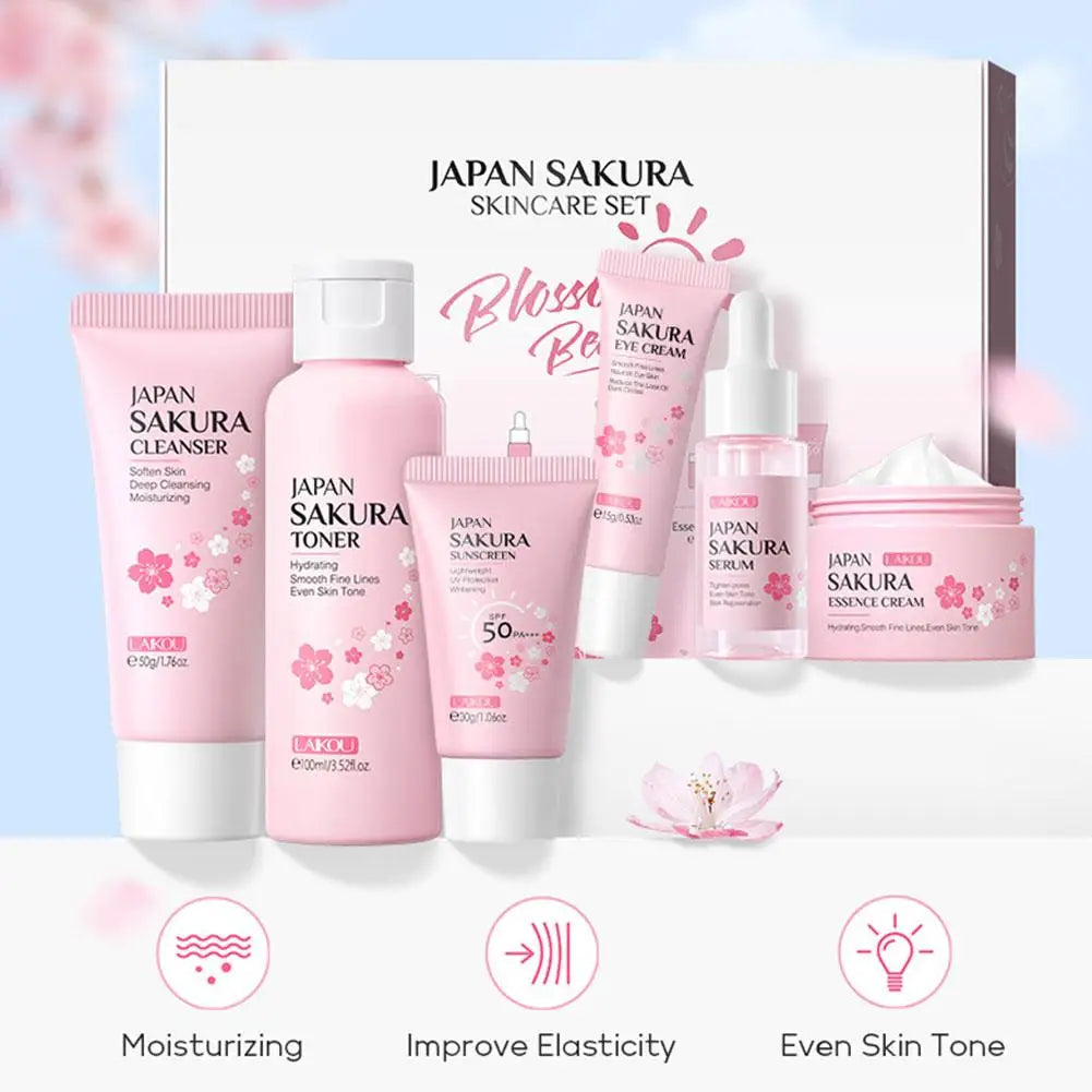 6pcs Sakura Skin Care Set with Gift Box