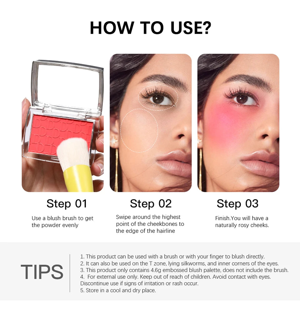 Soft Matte Natural Face Blusher – Long-Lasting Cheek Tint for Brightening & Contouring