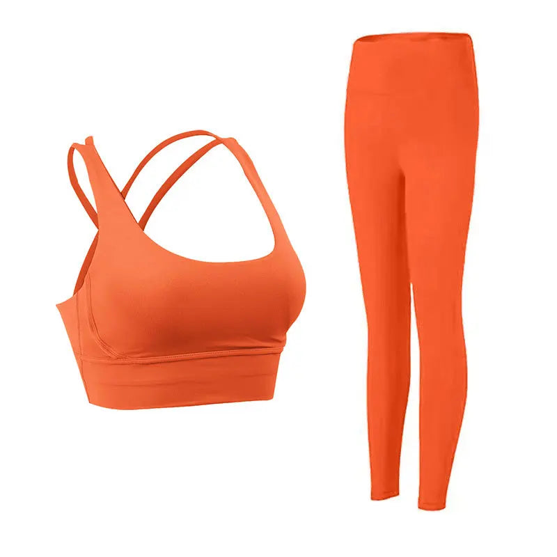 Women’s 2-Piece Yoga & Fitness Set – Push-Up Sports Bra & High-Waist Leggings