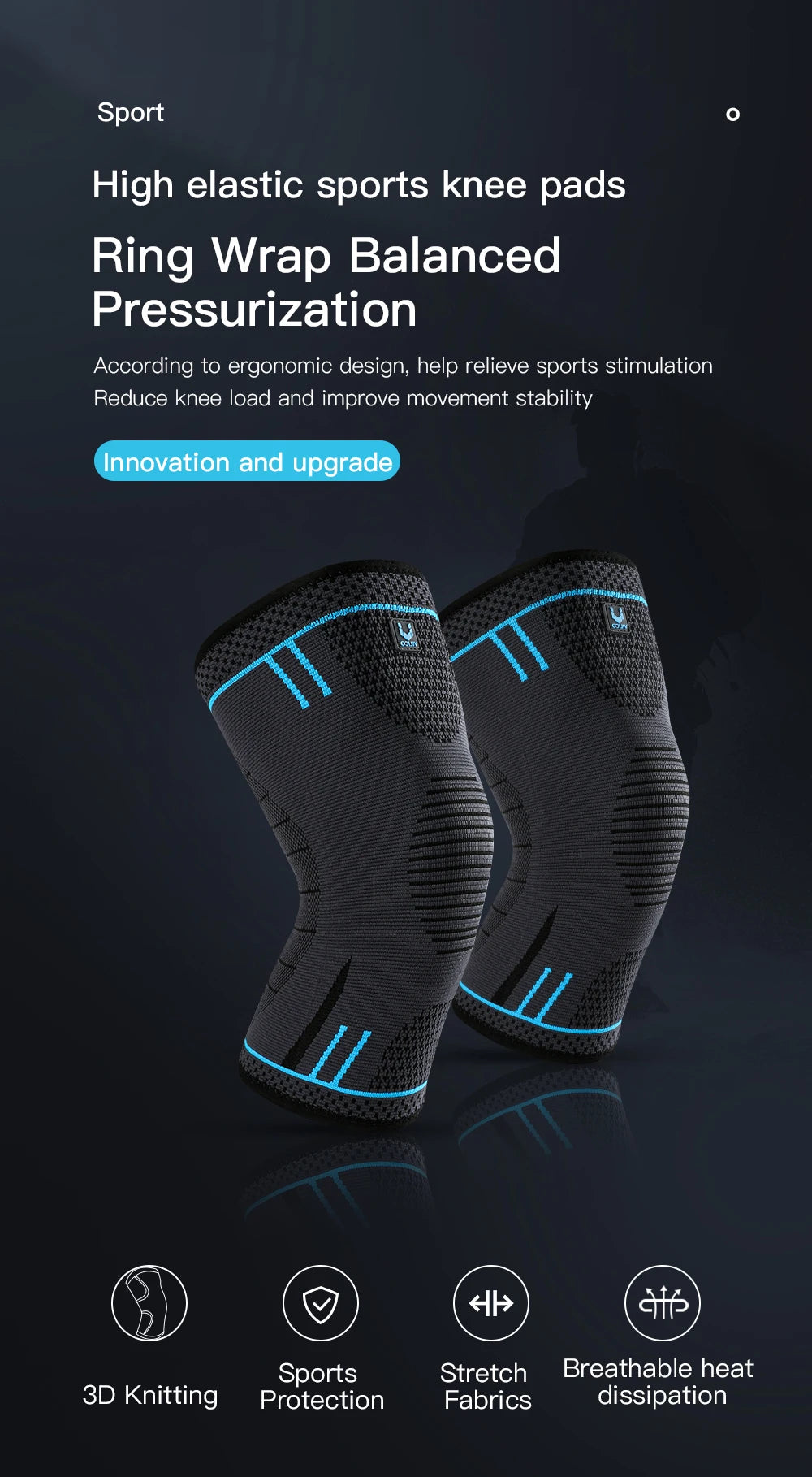Compression Knee Support Sleeve – Elastic Breathable Knee Brace