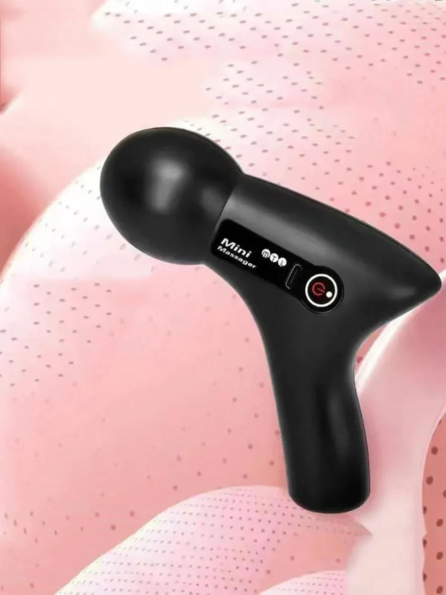 Mini LCD Massage Gun – 6 Heads Portable Muscle Massager for Neck, Foot & Full Body Relief