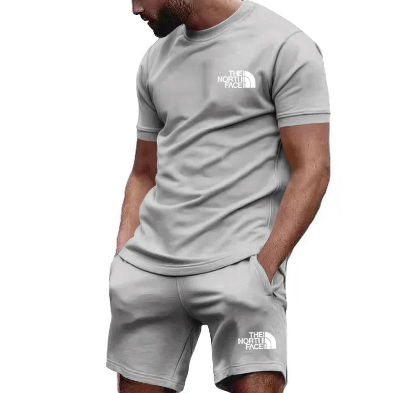 Men’s Summer Quick-Dry Sportswear Set – 2-Piece Fitness T-Shirt & Shorts Outfit