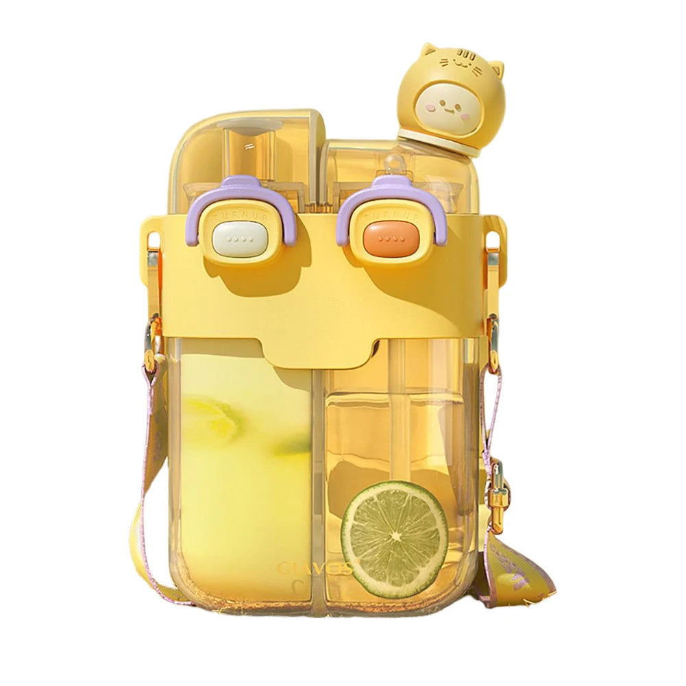 780ML Portable Cartoon Kids Water Bottle with Straw