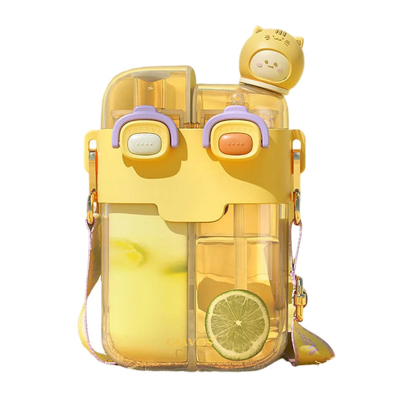 780ML Portable Cartoon Kids Water Bottle with Straw