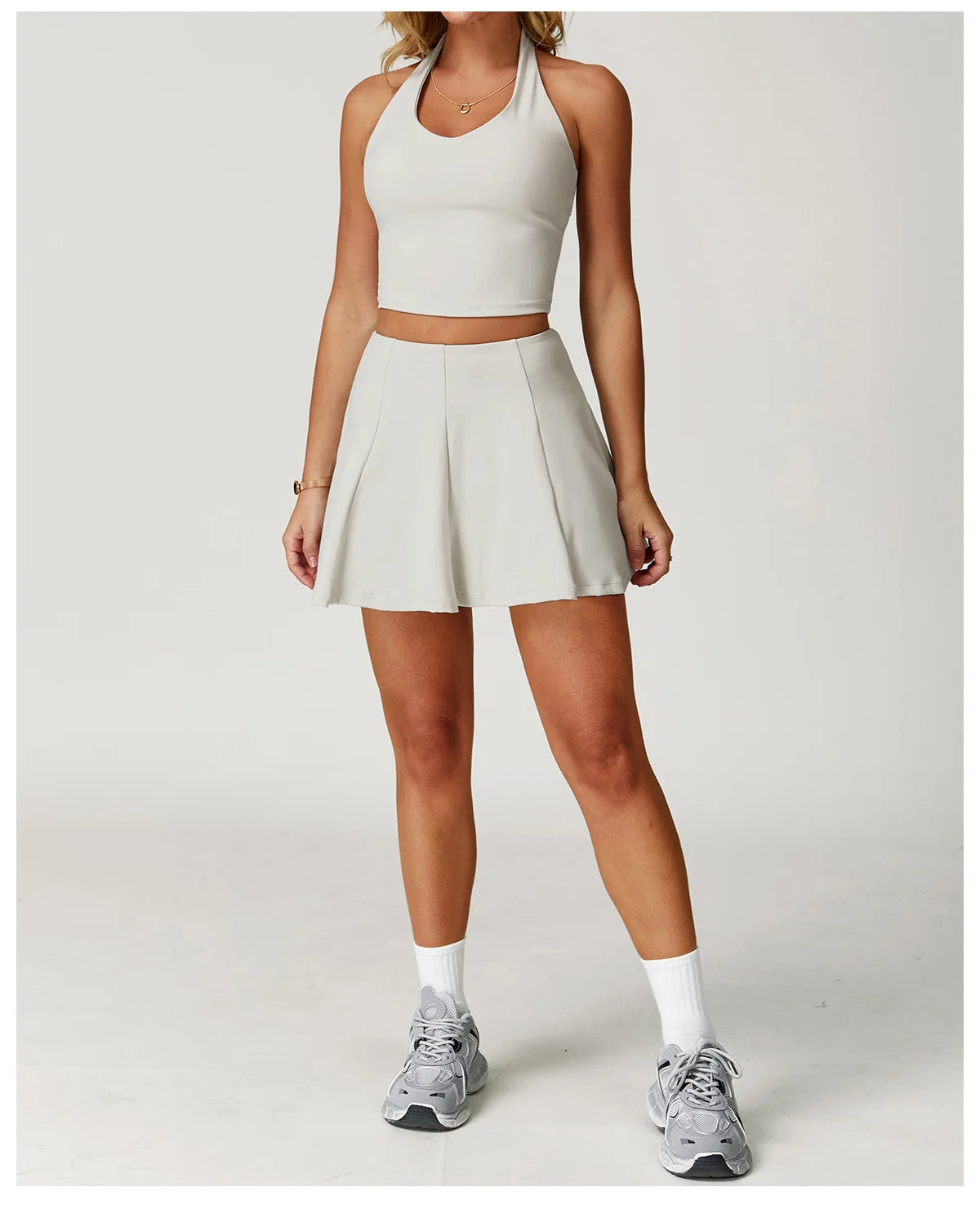 2025 2PCS Women's Active Set – Sports Bra & High-Waist Bottom Skirt