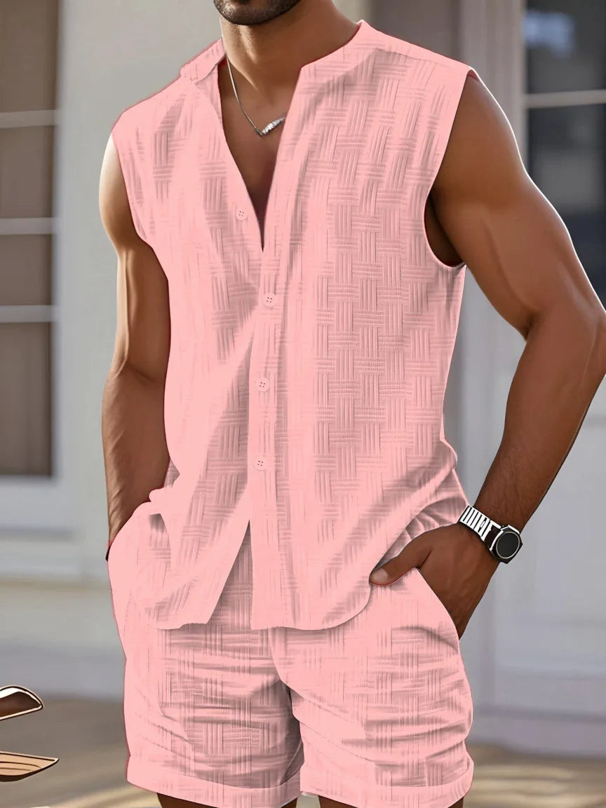 2025 Men's Summer Sleeveless Set – Vest & Shorts
