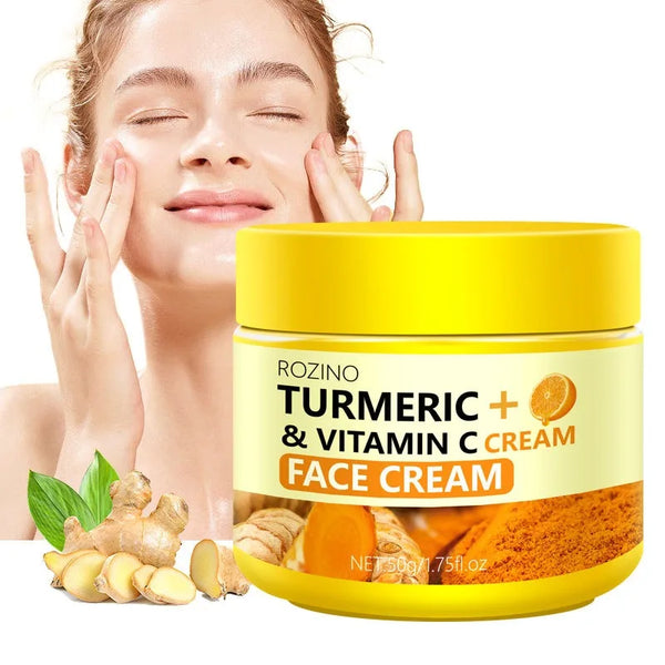 Turmeric VC Cream Smooths Wrinkles Collagen Hyaluronic Acid Improves Dull and Dry Skin Oil Control Moisturizing Cream 60g