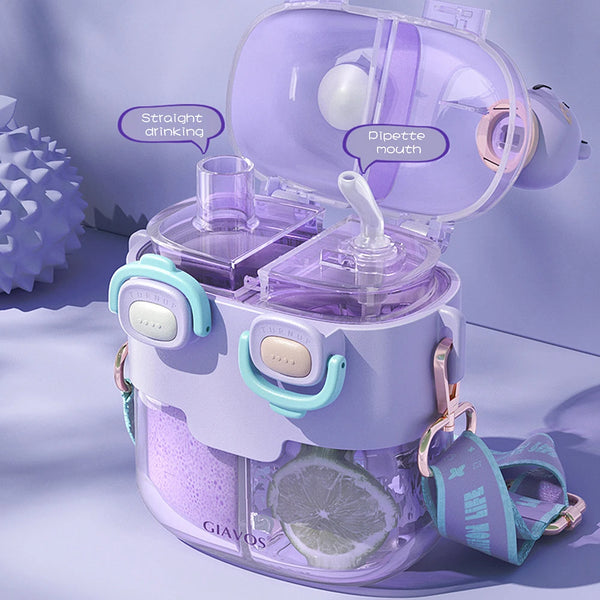 780ML Portable Cartoon Kids Water Bottle with Straw