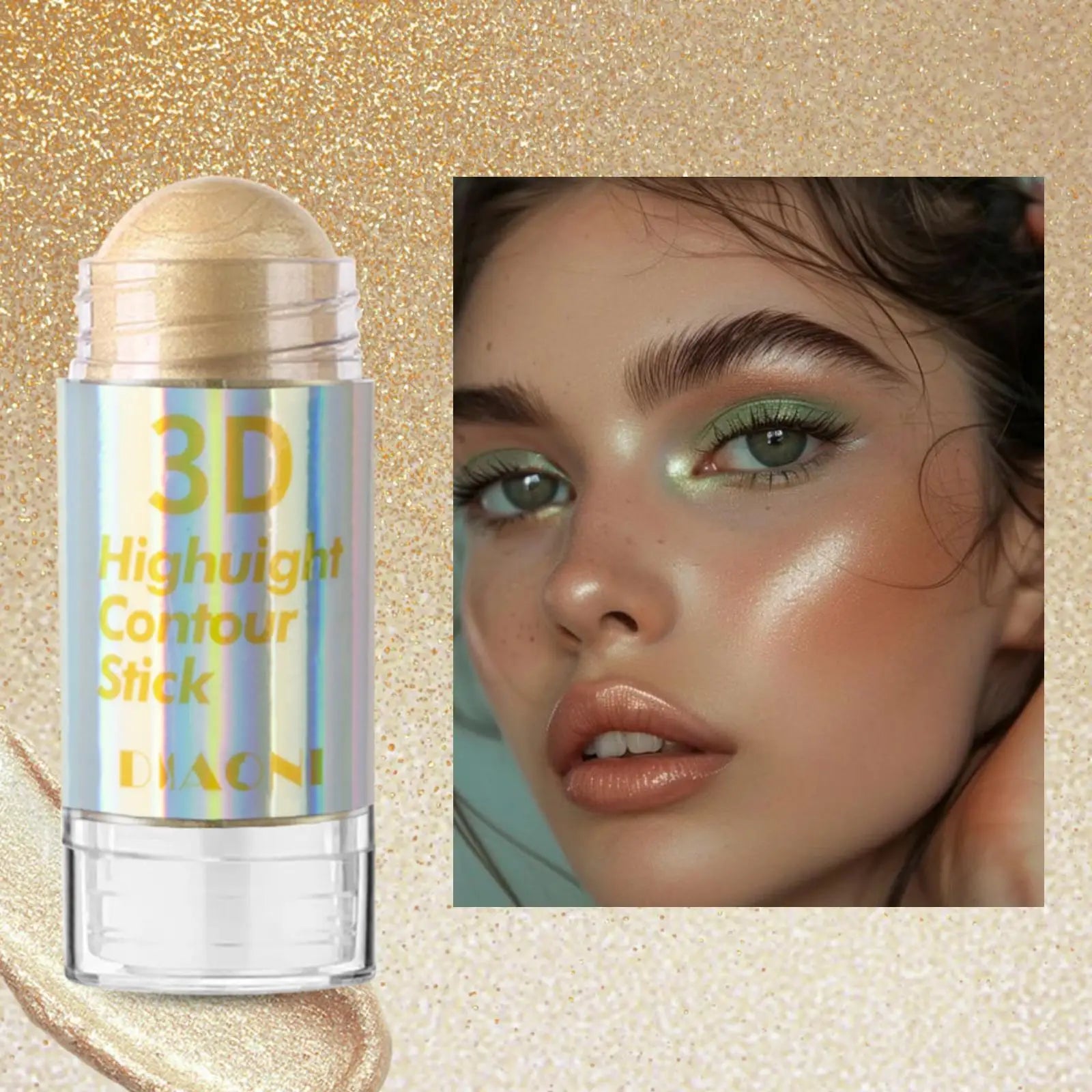 GlowPro 3D Shimmer Highlighter Stick – Face Brightening, Contour & Concealer Makeup Bar