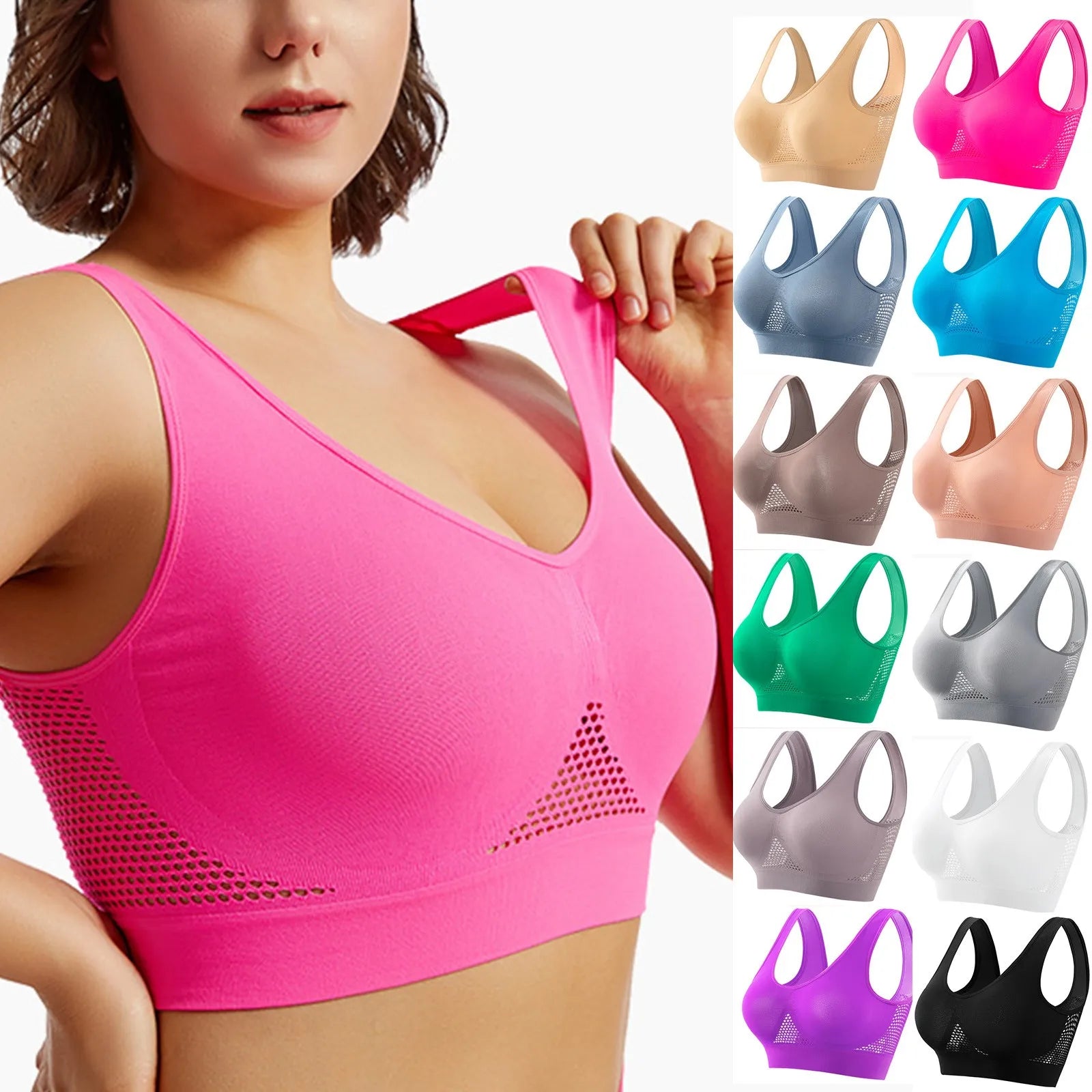 Women’s Breathable Yoga Sports Bra – Lightweight Fitness Support Top