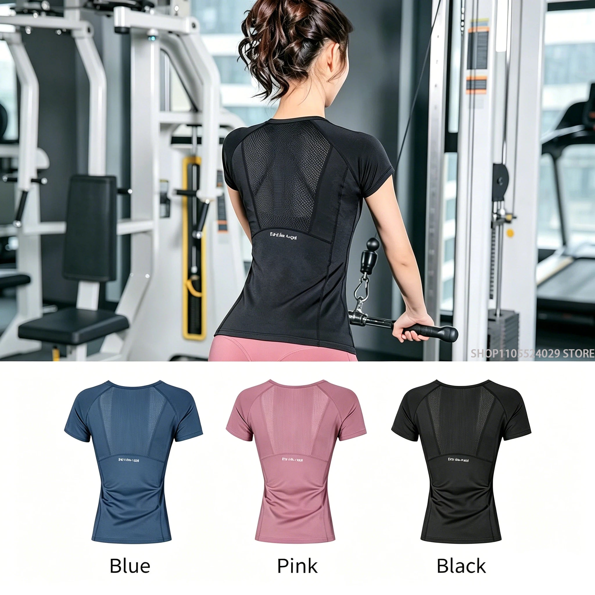 Women's Sports Wear For Fitness Running Jogging Seamless Short Sleeve Gym Woman Sport Shirt Yoga
