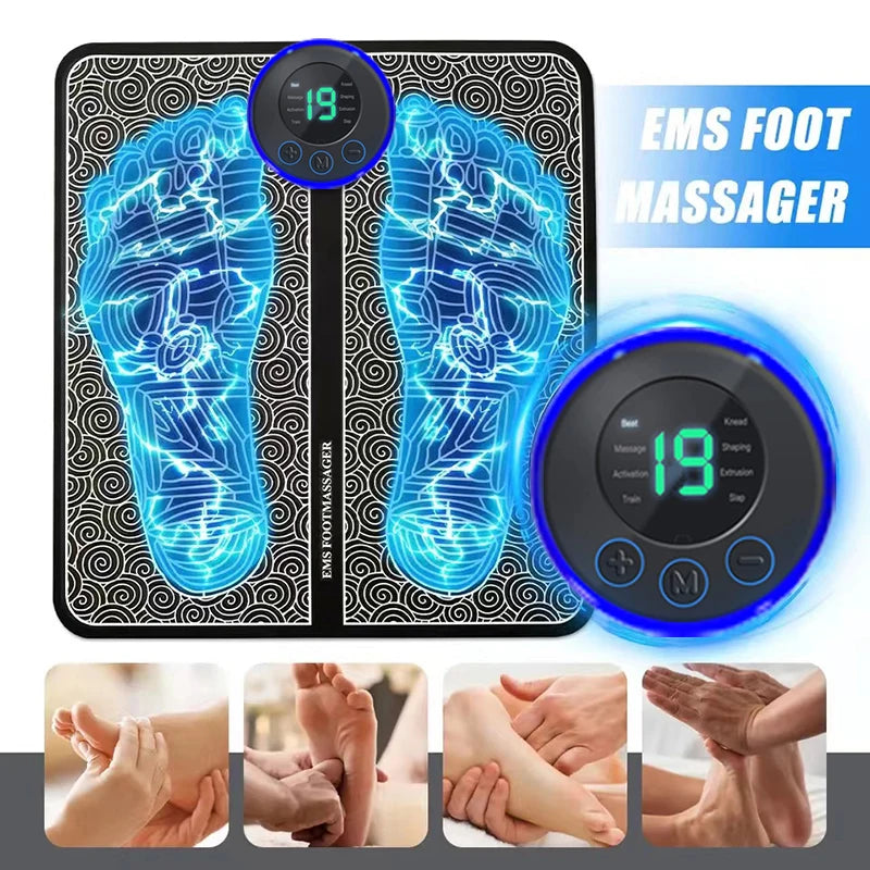 EMS Foot Massager Pad – USB Rechargeable Acupoint Stimulator for Pain Relief, Muscle Relaxation & Improved Circulation