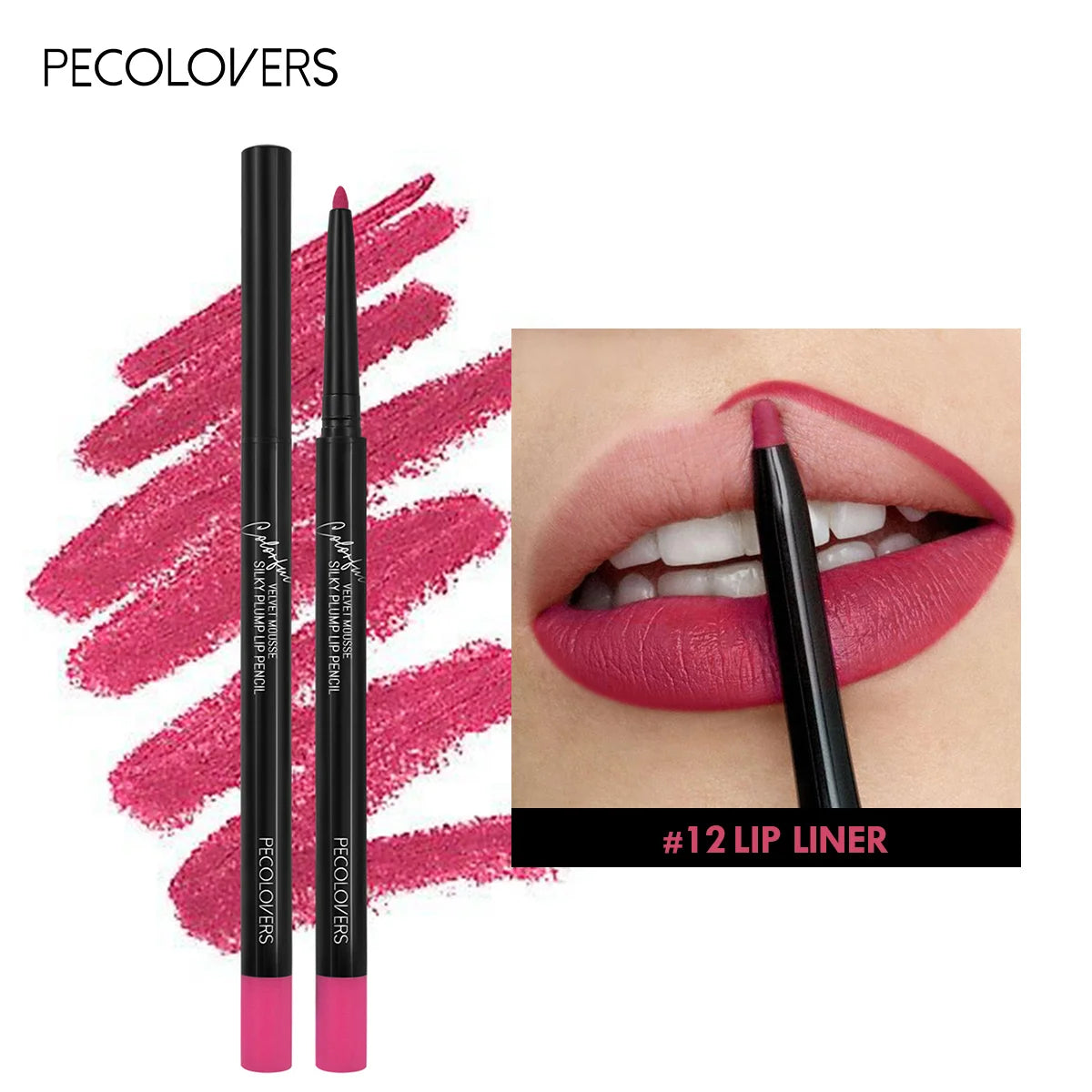 Waterproof Matte Lipliner Pencil – Long-Lasting Red Tint Lipstick & Moisturizing Lip Contour