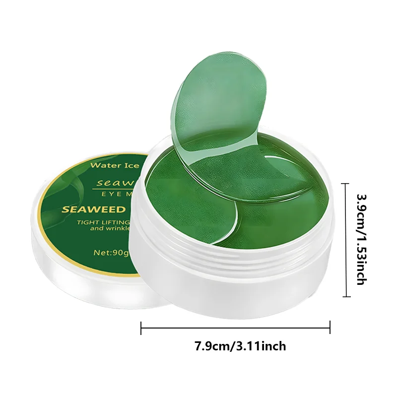 60pcs Seaweed & Hyaluronic Acid Eye Mask – Collagen Eye Patches for Dark Circles & Puffiness
