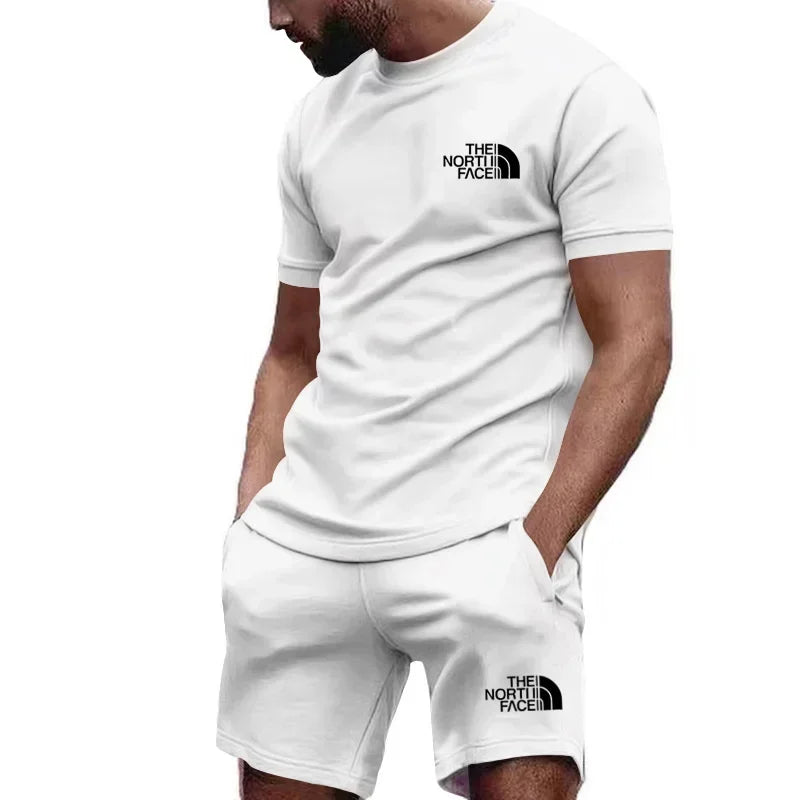 Men’s Summer Quick-Dry Sportswear Set – 2-Piece Fitness T-Shirt & Shorts Outfit