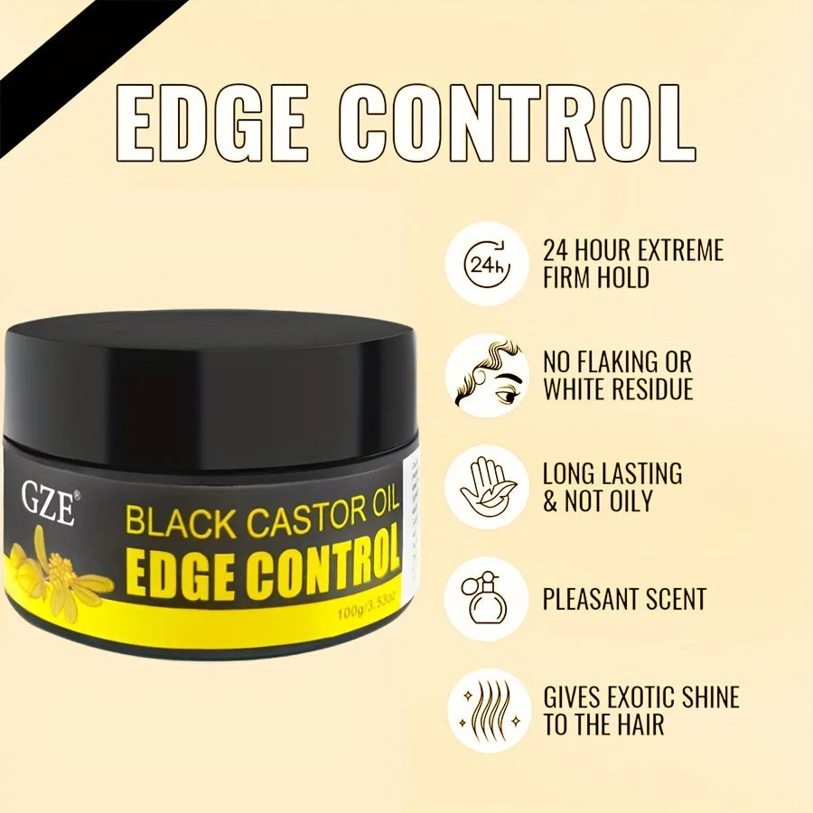 GZE African Black Castor Extra Hold Gel – Braid, Loc & Twist Styling Gel with Coconut Oil for Frizz & Edge Control