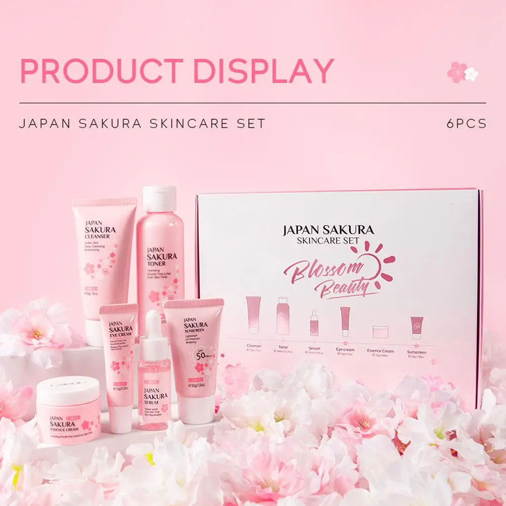 6pcs Sakura Skin Care Set with Gift Box