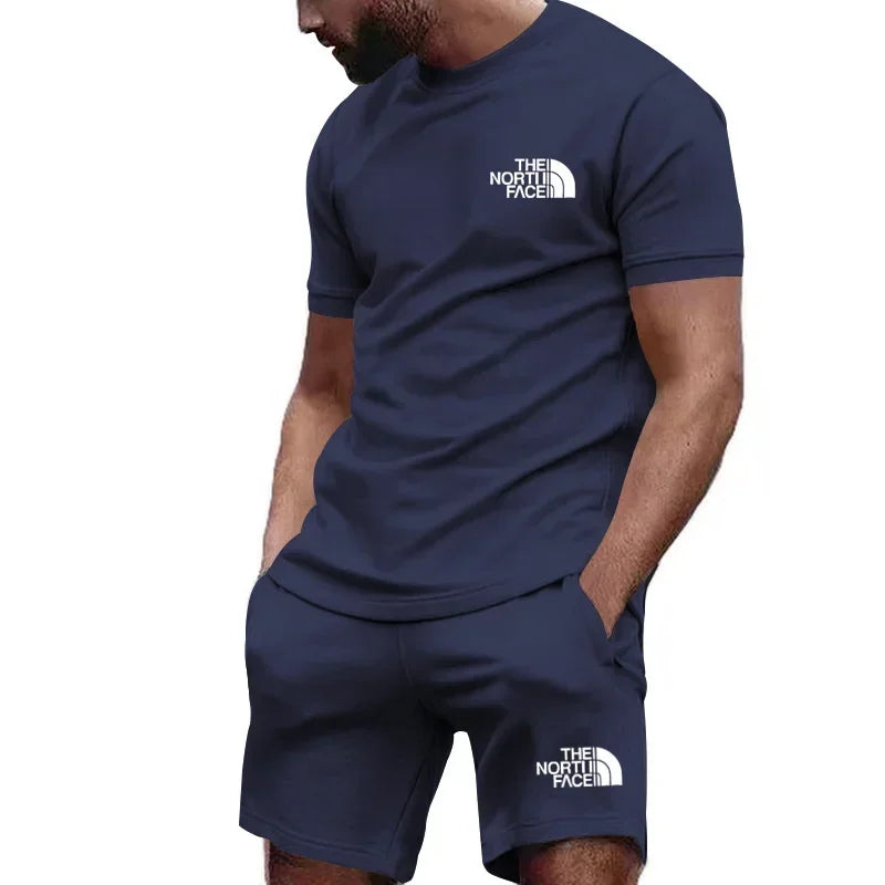 Men’s Summer Quick-Dry Sportswear Set – 2-Piece Fitness T-Shirt & Shorts Outfit