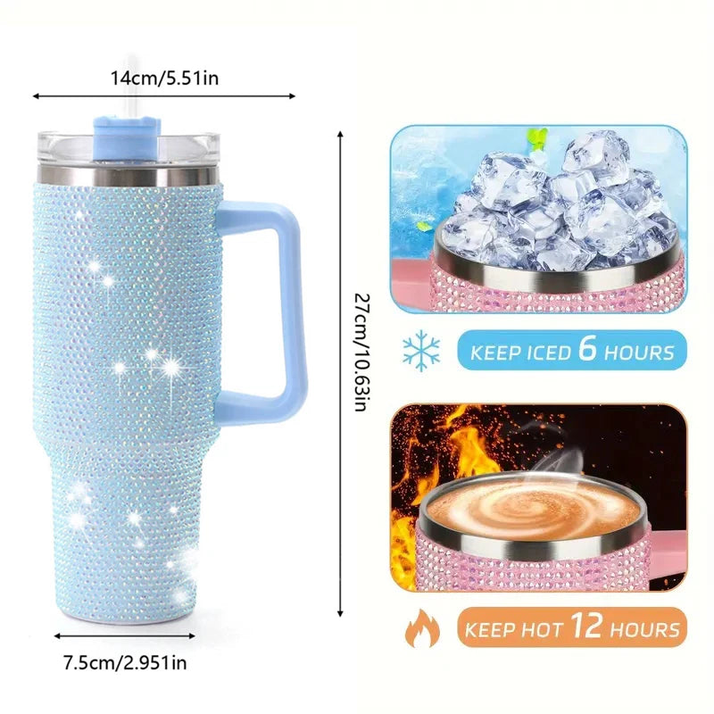 40oz Sparkling Studded Insulated Tumbler with Lid