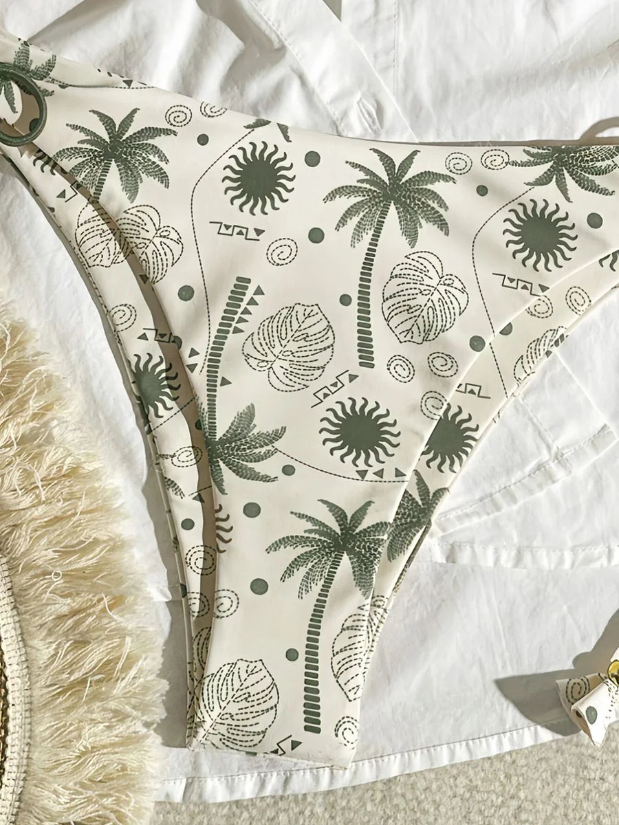 Brazilian Micro Bikini Set – Push-Up Print Swimwear for Women