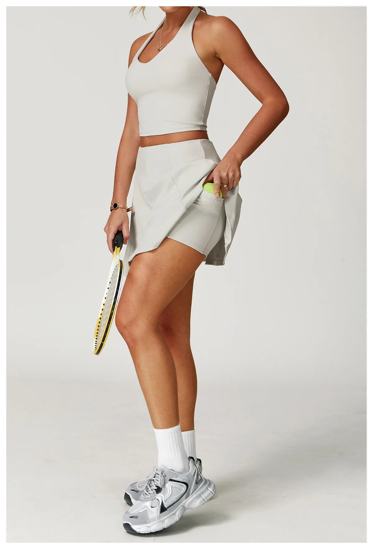 2025 2PCS Women's Active Set – Sports Bra & High-Waist Bottom Skirt