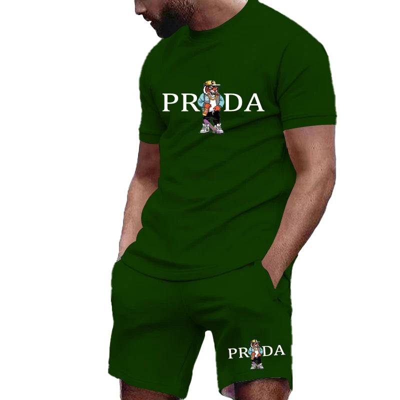 Men's Stylish Summer Sports Set – Breathable O-Neck T-Shirt & Shorts Outfit