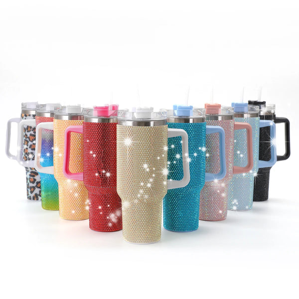 40oz Sparkling Studded Insulated Tumbler with Lid