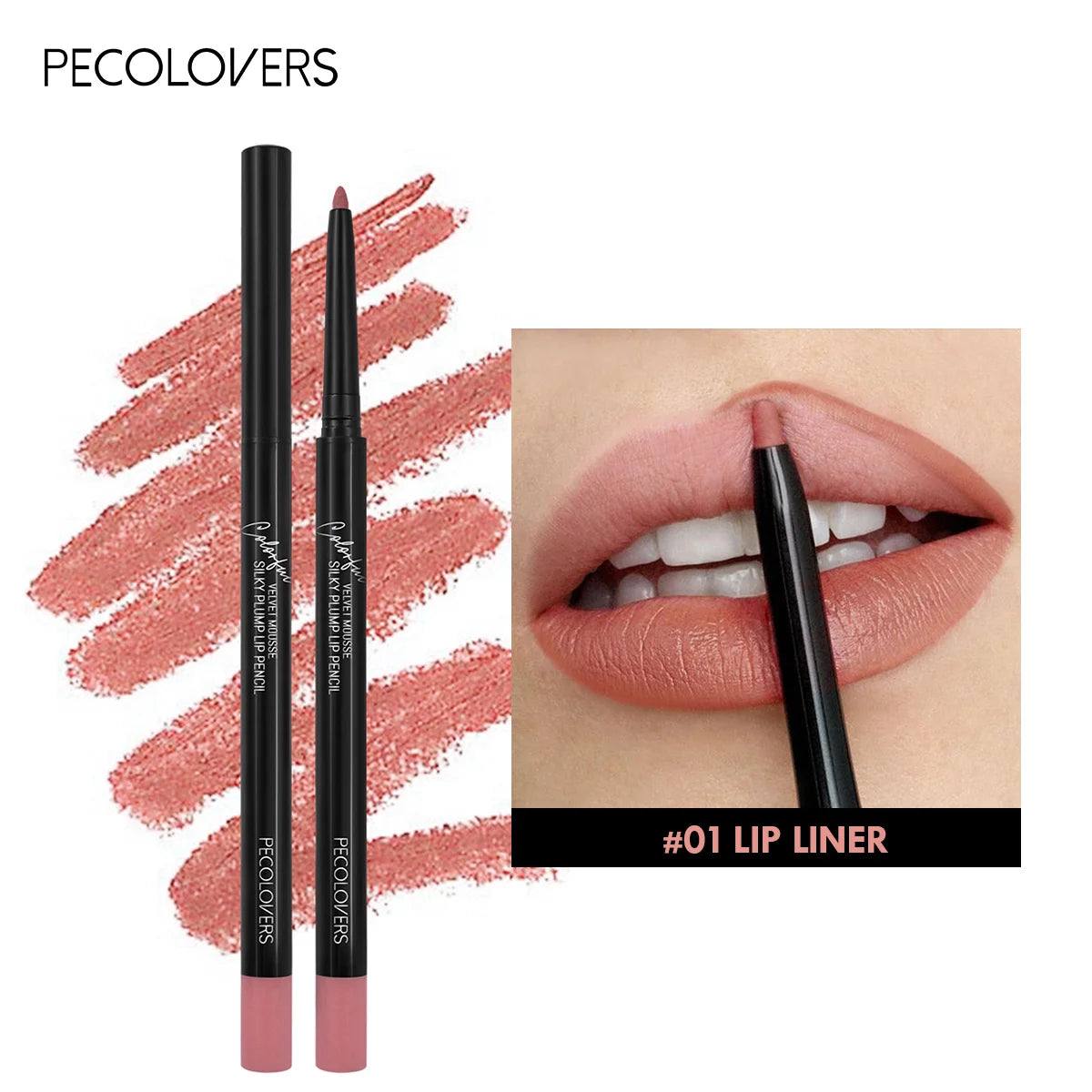 Waterproof Matte Lipliner Pencil – Long-Lasting Red Tint Lipstick & Moisturizing Lip Contour