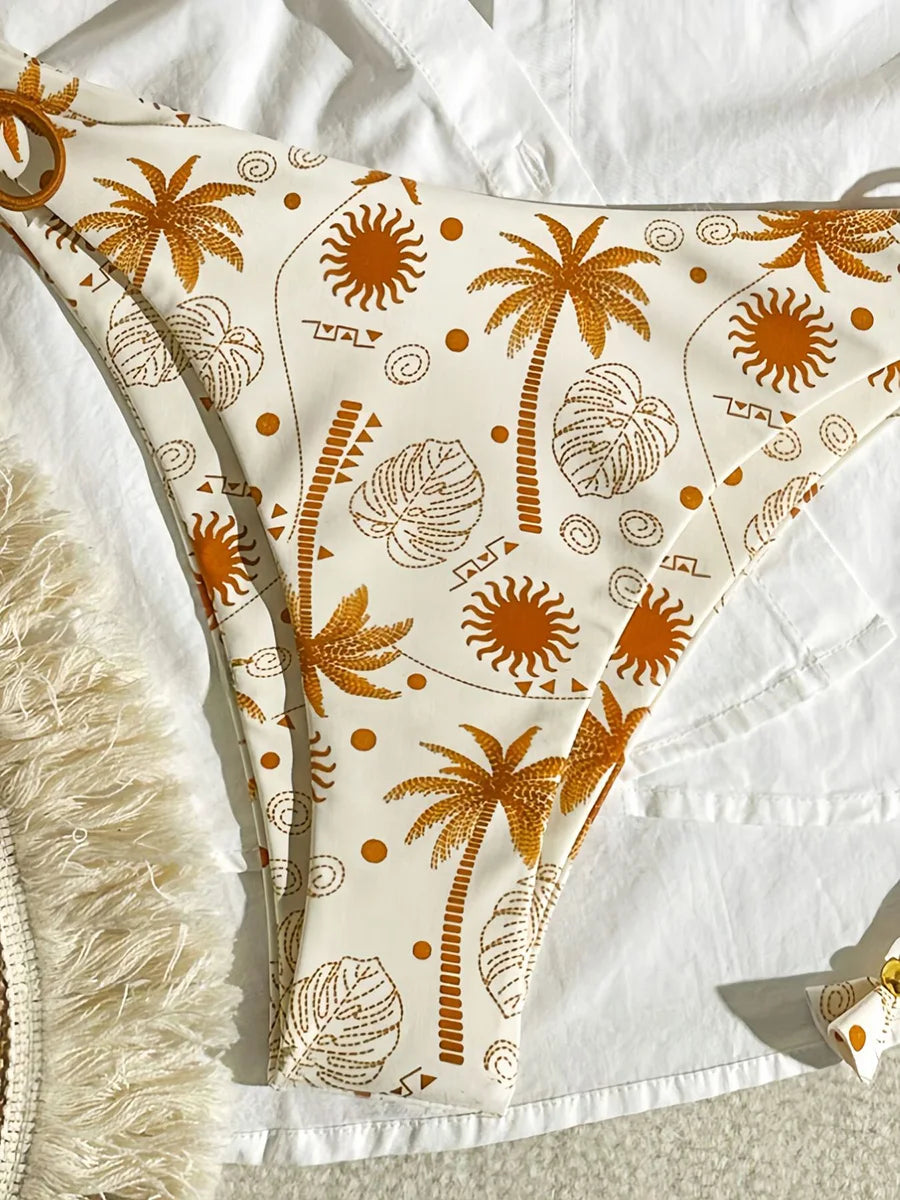 Brazilian Micro Bikini Set – Push-Up Print Swimwear for Women