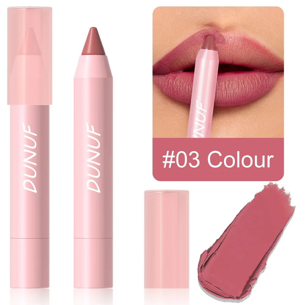Matte Velvet Lipstick Pencil – Waterproof Lip Contour & Tint Lipliner Pen (18 Colors)