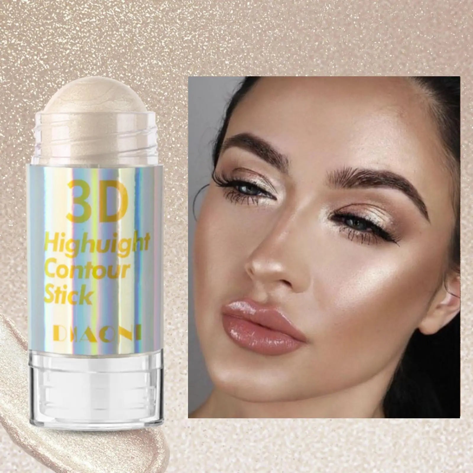 GlowPro 3D Shimmer Highlighter Stick – Face Brightening, Contour & Concealer Makeup Bar